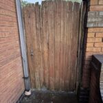 Curved side gate Preston - before